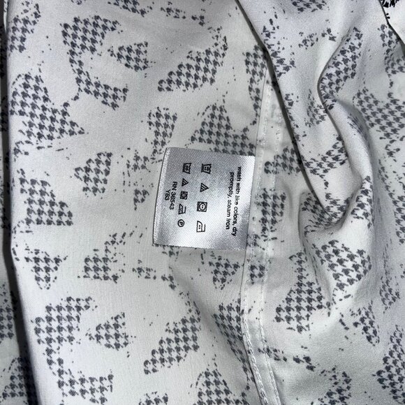 Calvin Klein Mens Long-Sleeve Button-Up Dress Shirt With Houndstooth Print White - Picture 4 of 10